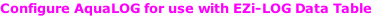 Configure AquaLOG for use with EZi-LOG Data Table